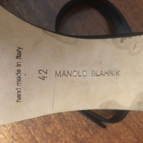 Manolo Blahnik Chaos Suede Sandals Strap Heels - Picture 6 of 8